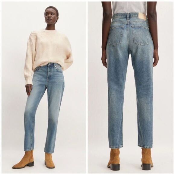Everlane The ’90s Cheeky Crop Organic Cotton Jean in Vintage Mid Blue Size 26 - Picture 1 of 13
